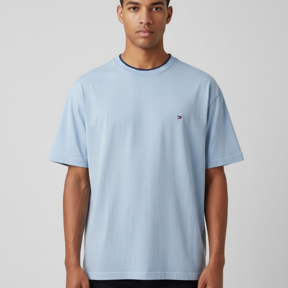 Tommy Hilfiger Men's Sky Blue Short Sleeve Tee
